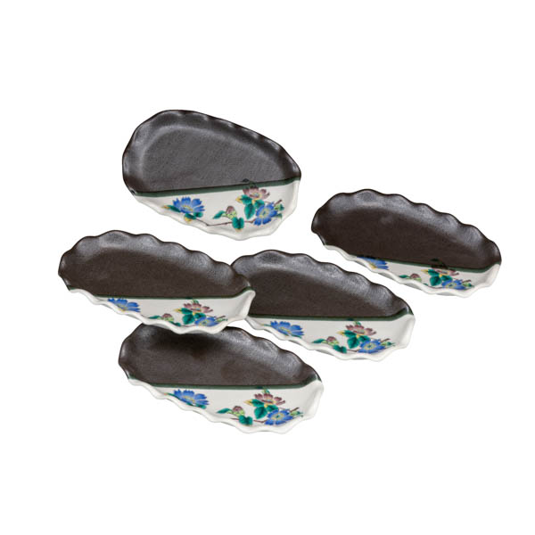 【送料無料】皿揃 山茶花 7号≪在庫確認後、通常即日で出荷≫ ( 和食器セット お皿 揃える 食器 和食 九谷焼 )