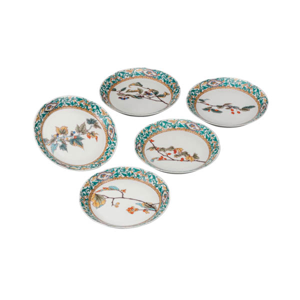 【送料無料】皿揃 果実絵変り 5.2号≪在庫確認後、通常即日で出荷≫ ( 和食器セット お皿 揃える 食器 和食 九谷焼 )