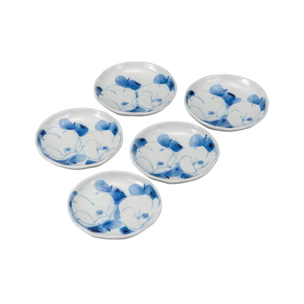 【送料無料】皿揃 白椿 4.8号≪在庫確認後、通常即日で出荷≫ ( 和食器セット お皿 揃える 食器 和食 九谷焼 )