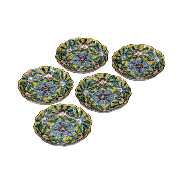 【送料無料】皿揃 吉田屋芙蓉 4.2号≪在庫確認後、通常即日で出荷≫ ( 和食器セット お皿 揃える 食器 和食 九谷焼 )