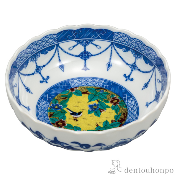 【送料無料】鉢 吉田屋椿に鳥 6.5号≪在庫確認後、通常即日で出荷≫ ( 和食 食器 おつまみ 朝食 煮物 九谷焼 )