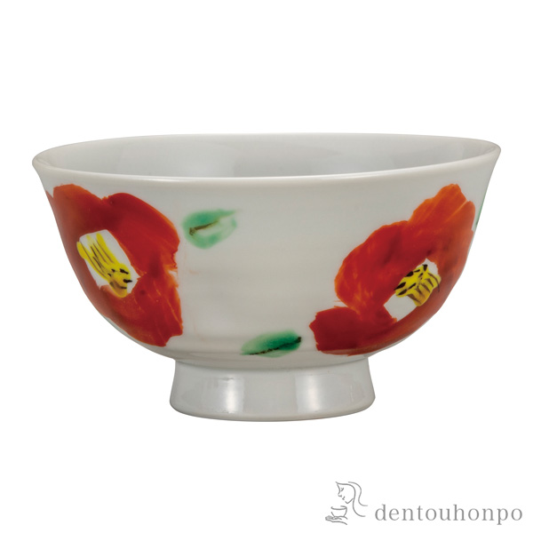 【送料無料】飯碗 椿≪在庫確認後、通常即日で出荷≫ ( ごはん 白ご飯 お茶碗 飯碗 おすすめ 九谷焼 )