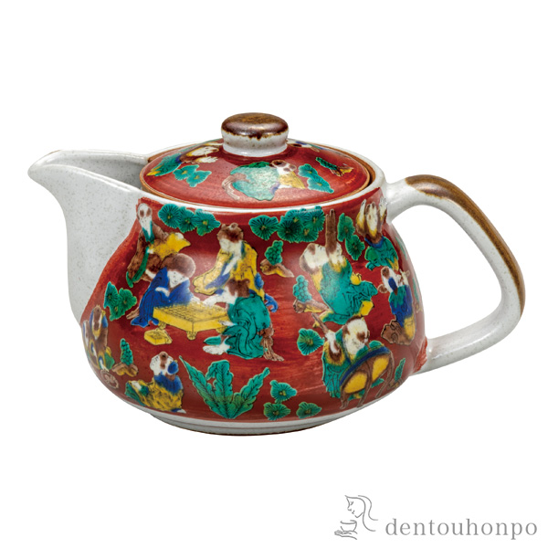 ポット急須 木米 網付≪在庫確認後、通常即日で出荷≫ ( ティーポット お茶 煎茶 日本茶 おすすめ 九谷焼 )