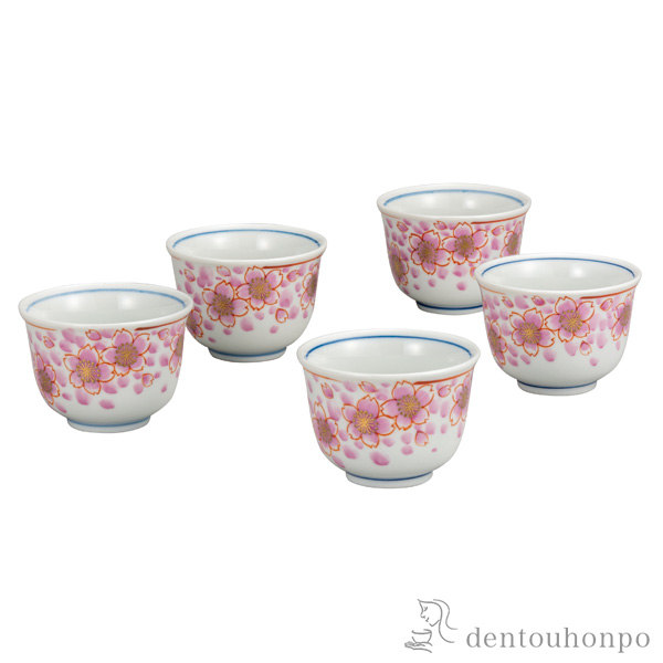 【送料無料】汲出揃 金彩桜≪在庫確認後、通常即日で出荷≫ ( 茶器セット 急須 湯呑み 日本茶 中国茶 九谷焼 )