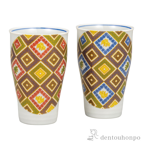 ペアフリーカップ 石畳≪在庫確認後、通常即日で出荷≫ ( 焼酎グラス ビアカップ ビールグラス フリーカップ グラス 九谷焼 )