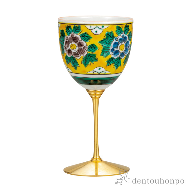 【送料無料】ワインカップ 吉田屋牡丹≪在庫確認後、通常即日で出荷≫ ( ワインカップ 酒器 日本酒 冷酒 人気 九谷焼 )