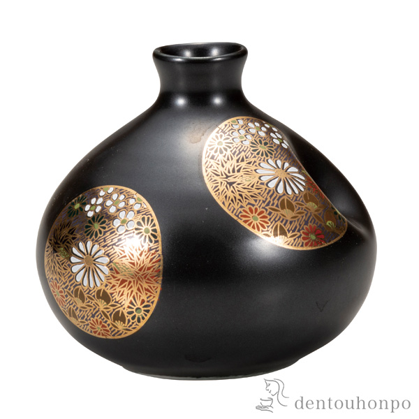 一輪生 金花詰 3号≪在庫確認後、通常即日で出荷≫ ( 木札名入れ有料 花瓶 おしゃれ 花器 フラワーベース おすすめ 九谷焼 )