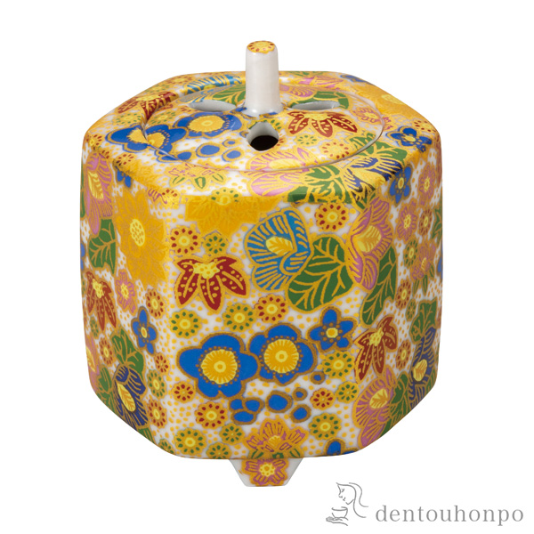 【送料無料】香炉 花詰 3号≪在庫確認後、通常即日で出荷≫ ( 木箱名入れ有料 お香 線香 リラックス 仏具 人気 九谷焼 )