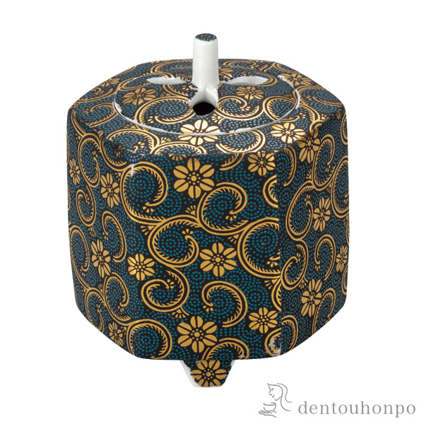 【送料無料】香炉 青粒 3号≪在庫確認後、通常即日で出荷≫ ( 木箱名入れ有料 お香 線香 リラックス 仏具 人気 九谷焼 )