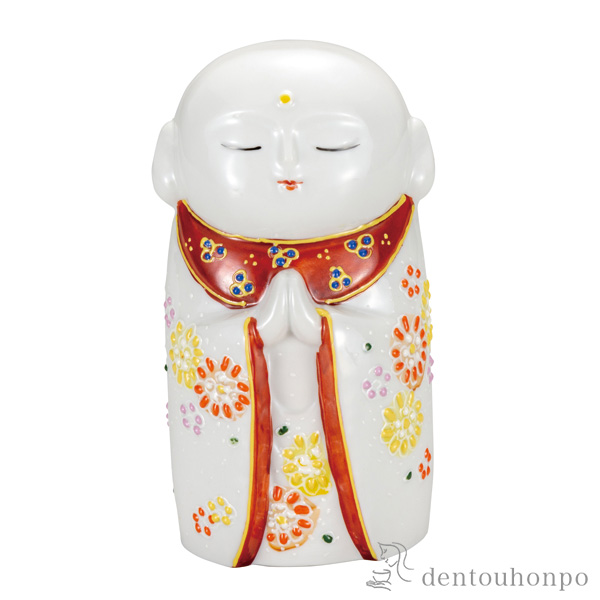 【送料無料】お地蔵様 花ちらし 4.5号≪在庫確認後、通常即日で出荷≫ ( お地蔵様 お地蔵さん 地蔵菩薩 置物 幸運 九谷焼 )