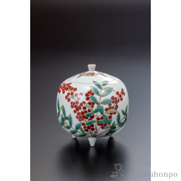 【送料無料】香炉 南天 3.8号≪在庫確認後、通常即日で出荷≫ ( お香 線香 リラックス 仏具 人気 九谷焼 )