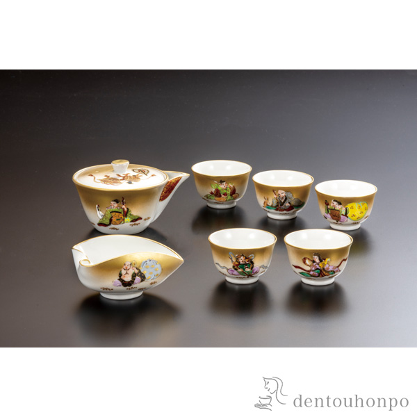 【送料無料】宝瓶揃 七福神≪在庫確認後、通常即日で出荷≫ ( 茶器セット 急須 湯呑み 日本茶 中国茶 九谷焼 )