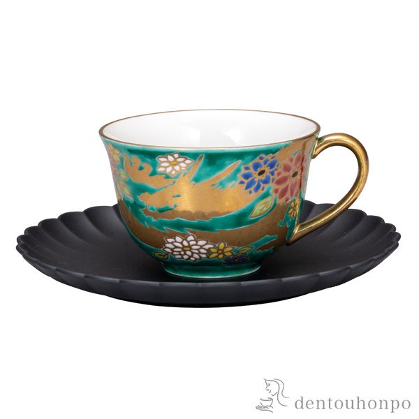 【送料無料】カップ＆ソーサー 金龍 ソーサー山中漆器≪在庫確認後、通常即日で出荷≫ ( セット ソーサー ティーカップ 美味しい おすすめ 九谷焼 )