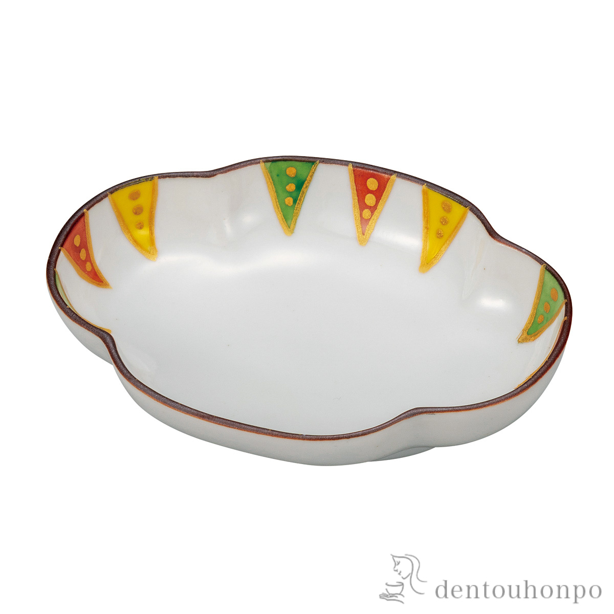 皿 色絵線文 3.2号≪在庫確認後、通常即日で出荷≫ ( プレート 醤油皿 豆皿 和食 洋食 九谷焼 )