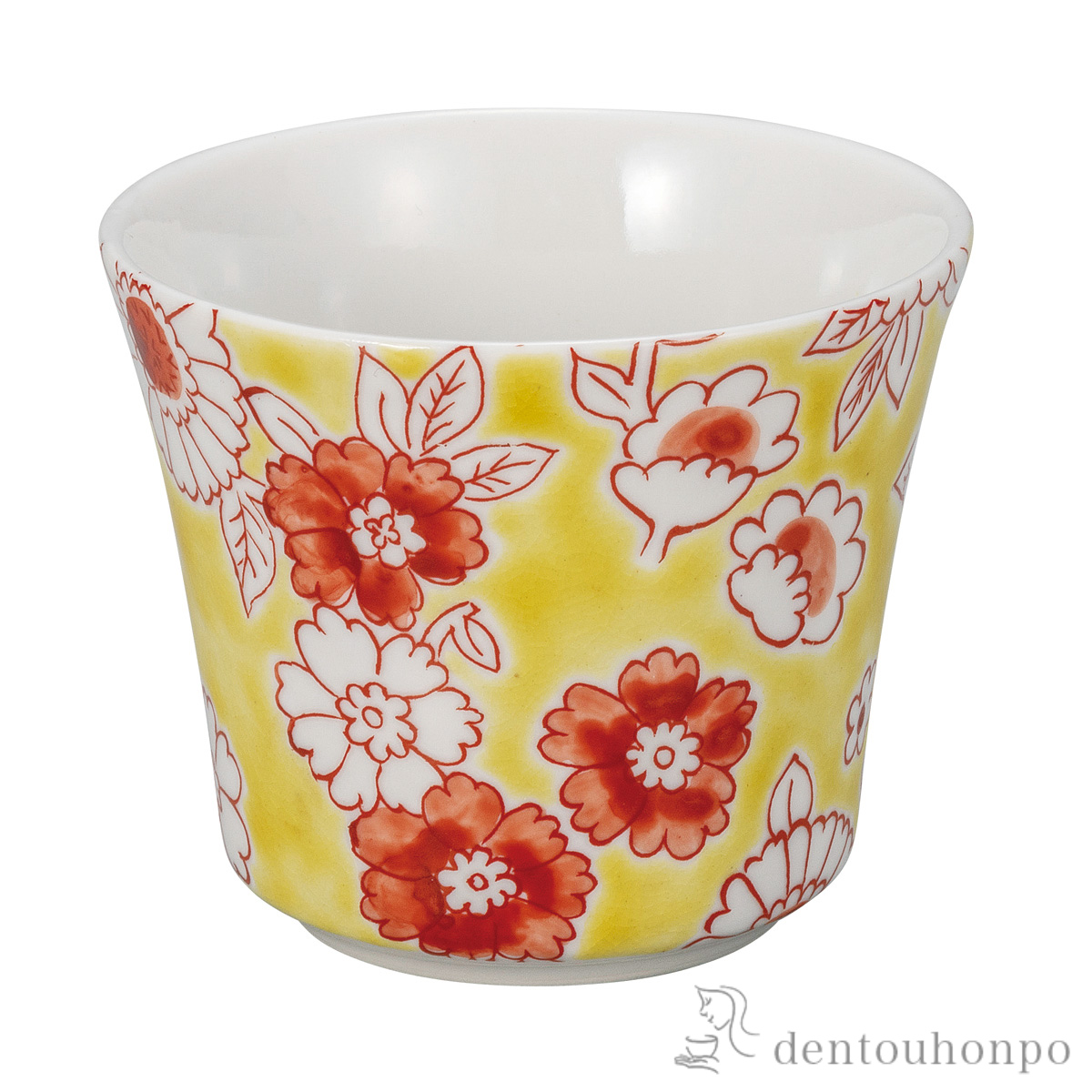 カップ フラワーシャワー 黄色≪在庫確認後、通常即日で出荷≫ ( 焼酎グラス ビアカップ ビールグラス フリーカップ グラス 九谷焼 )