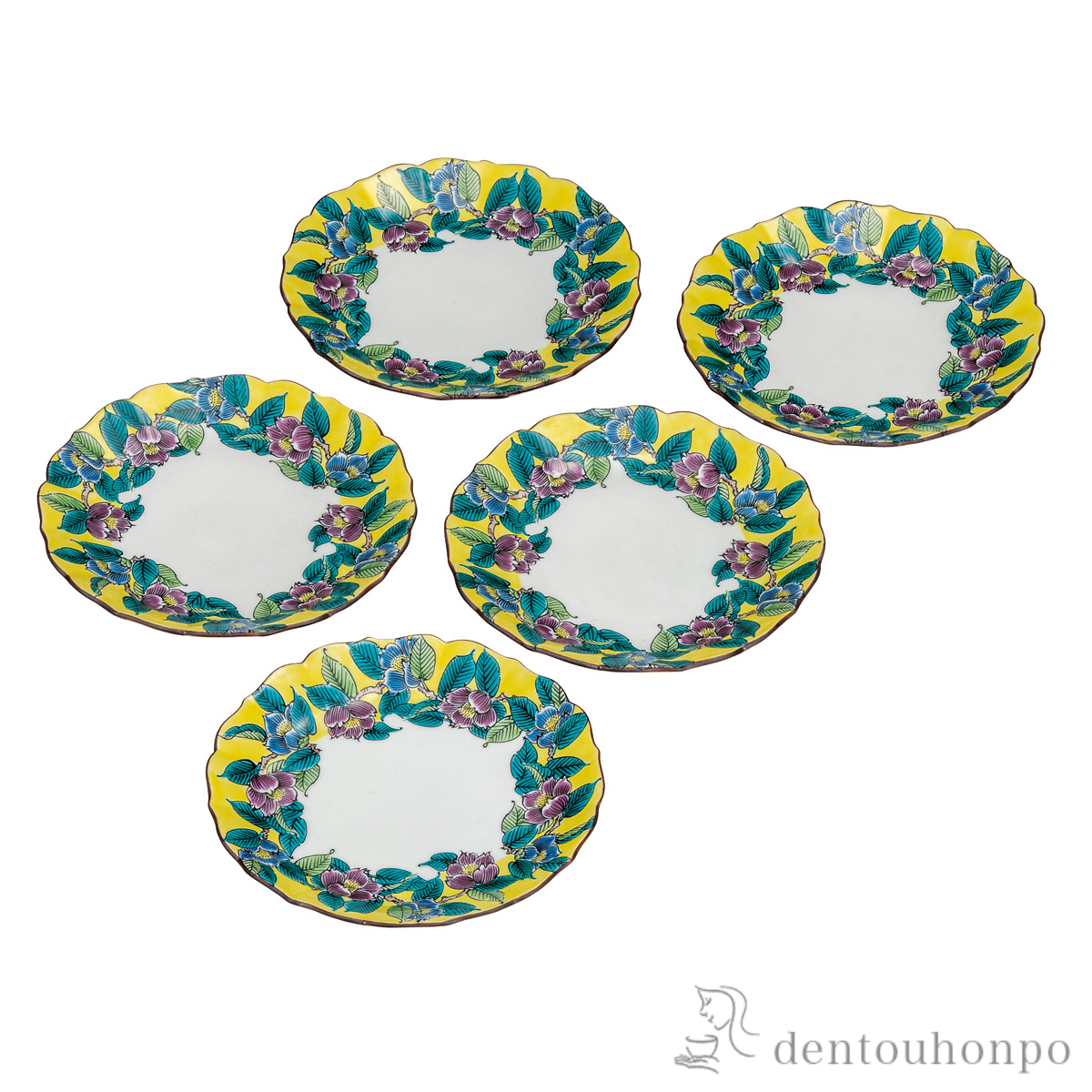 【送料無料】皿揃 吉田屋椿 5号≪在庫確認後、通常即日で出荷≫ ( プレート 醤油皿 豆皿 和食 洋食 九谷焼 )