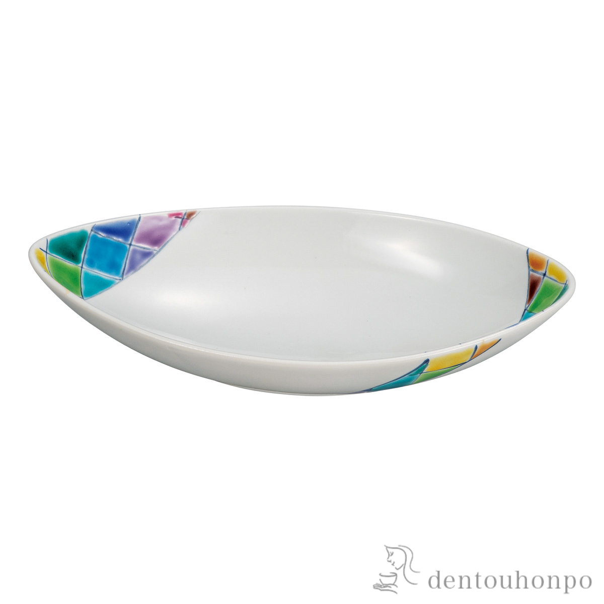 鉢 色絵格子文 8.5号≪在庫確認後、通常即日で出荷≫ ( 和食 食器 おつまみ 朝食 煮物 九谷焼 )