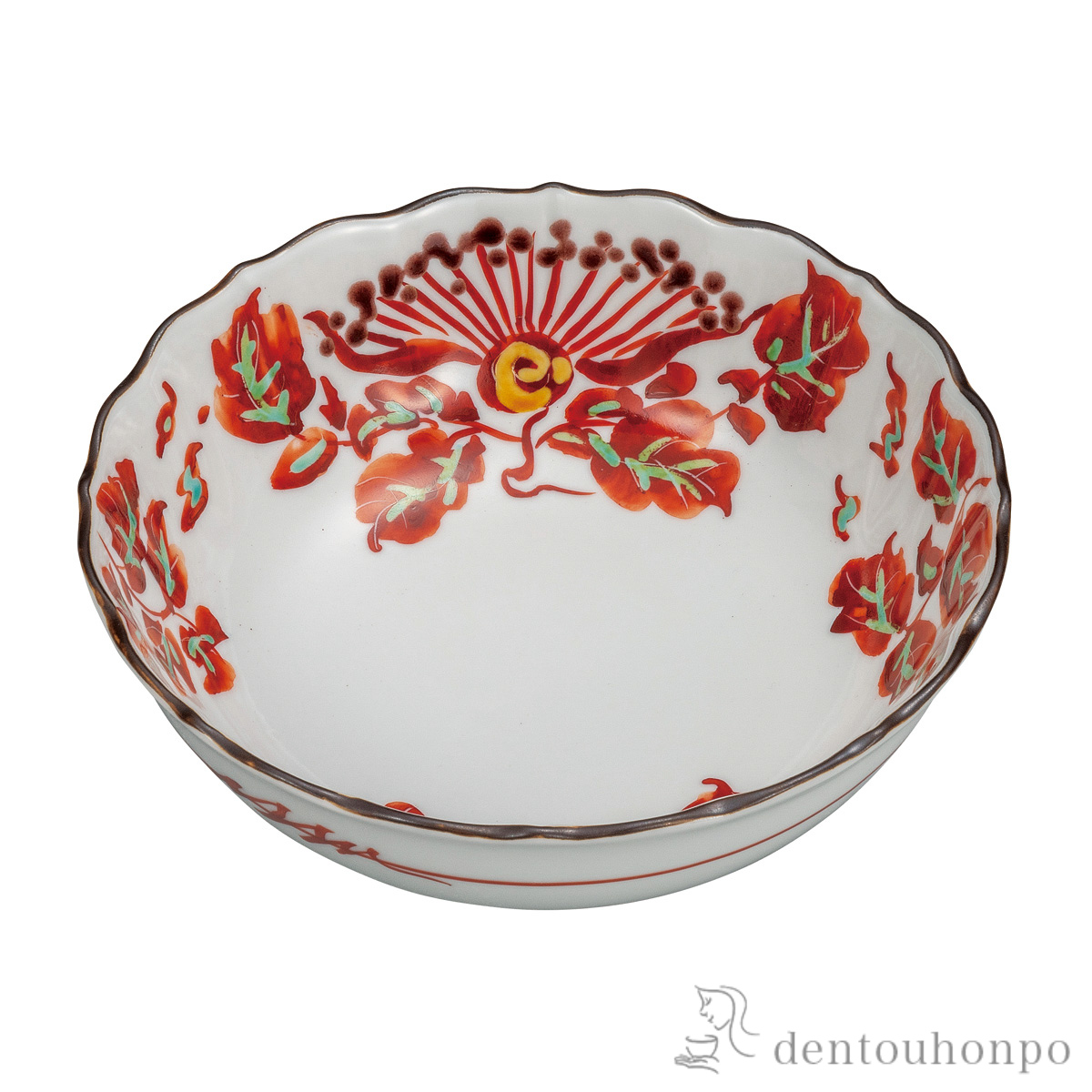 鉢 赤絵 6号≪在庫確認後、通常即日で出荷≫ ( 和食 食器 おつまみ 朝食 煮物 九谷焼 )