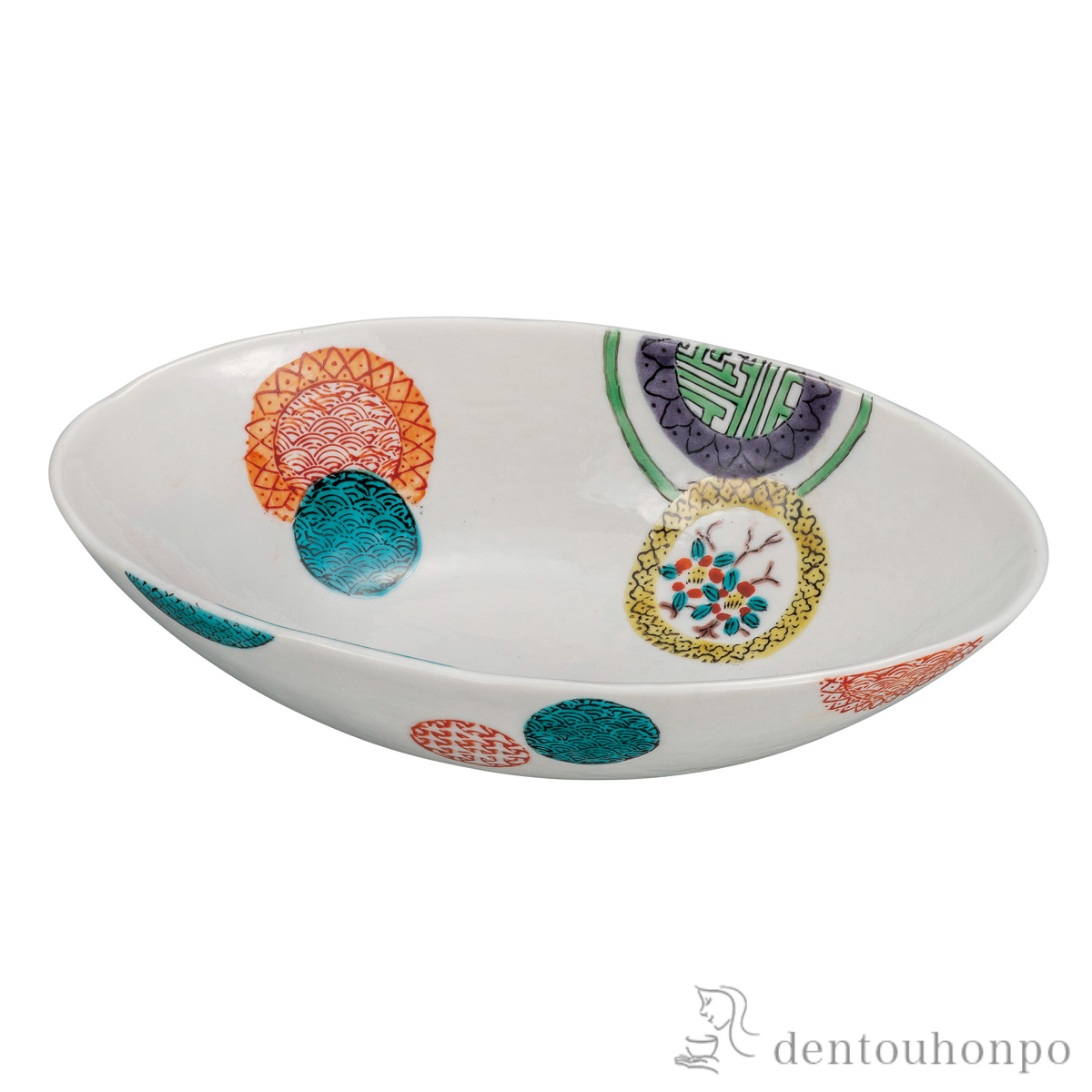 【送料無料】鉢 色絵丸紋 7号≪在庫確認後、通常即日で出荷≫ ( 和食 食器 おつまみ 朝食 煮物 九谷焼 )