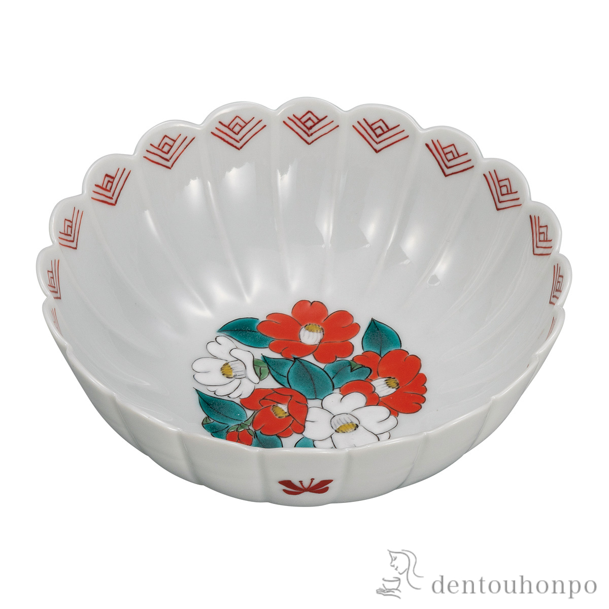 【送料無料】鉢 椿 5.2号≪在庫確認後、通常即日で出荷≫ ( 和食 食器 おつまみ 朝食 料理 九谷焼 )