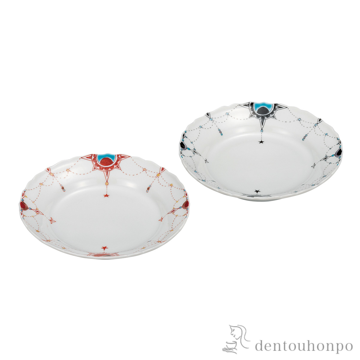 【送料無料】ペア皿 瓔珞文 5.5号≪在庫確認後、通常即日で出荷≫ ( プレート 醤油皿 豆皿 和食 洋食 九谷焼 )