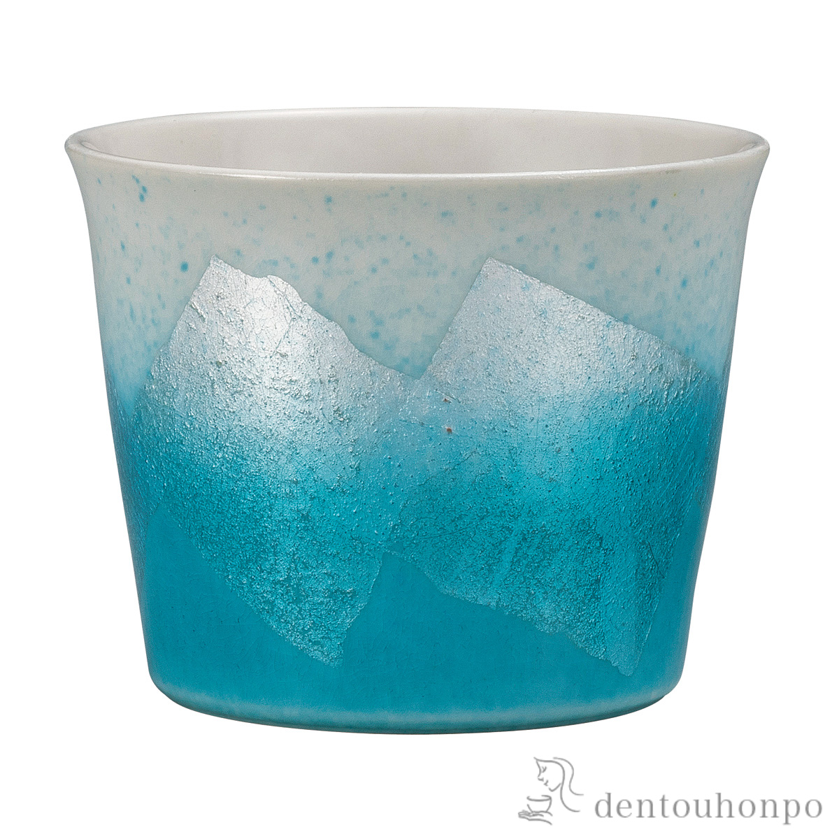 そば猪口 銀彩 水色 竜彩≪在庫確認後、通常即日で出荷≫ ( そばちょこ コップ 蕎麦猪口 冷酒カップ 来客用 九谷焼 )