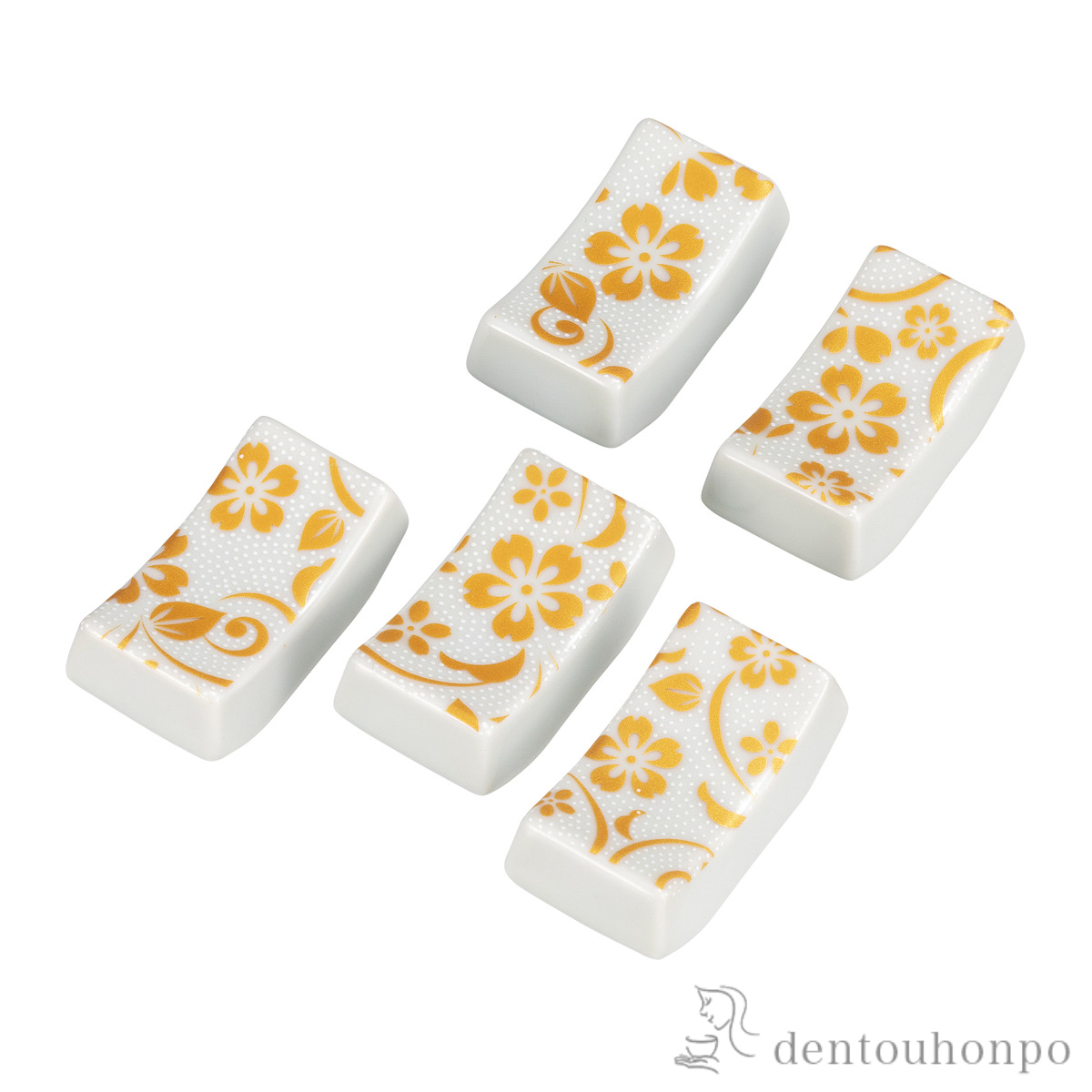 【送料無料】箸置（角） 白粒桜≪在庫確認後、通常即日で出荷≫ ( ギフトセット 結婚祝い 箸休め はしおき おしゃれ 九谷焼 )