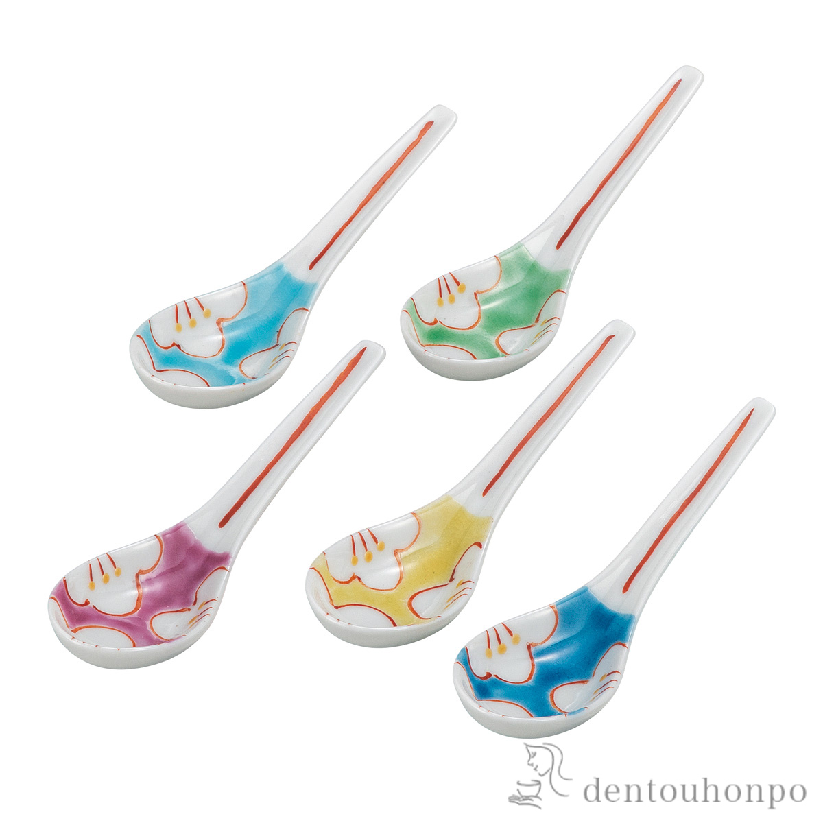 レンゲセット 花文≪在庫確認後、通常即日で出荷≫ ( カトラリー ティー コーヒー スープ 出産祝い 九谷焼 )