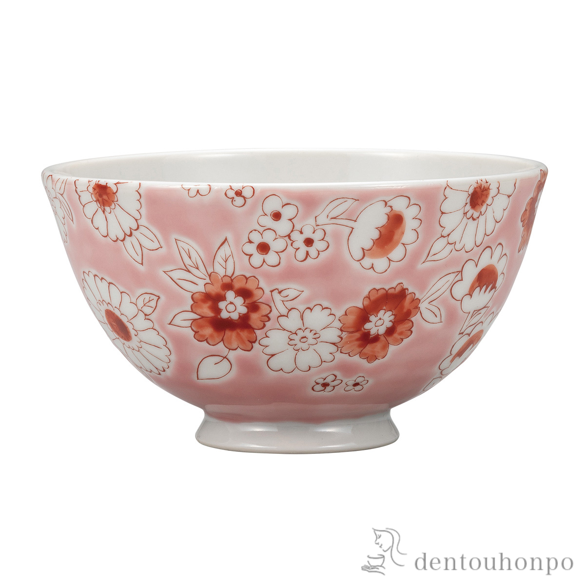 軽量飯碗 フラワーシャワー ピンク≪在庫確認後、通常即日で出荷≫ ( ごはん 白ご飯 お茶碗 飯碗 おすすめ 九谷焼 )