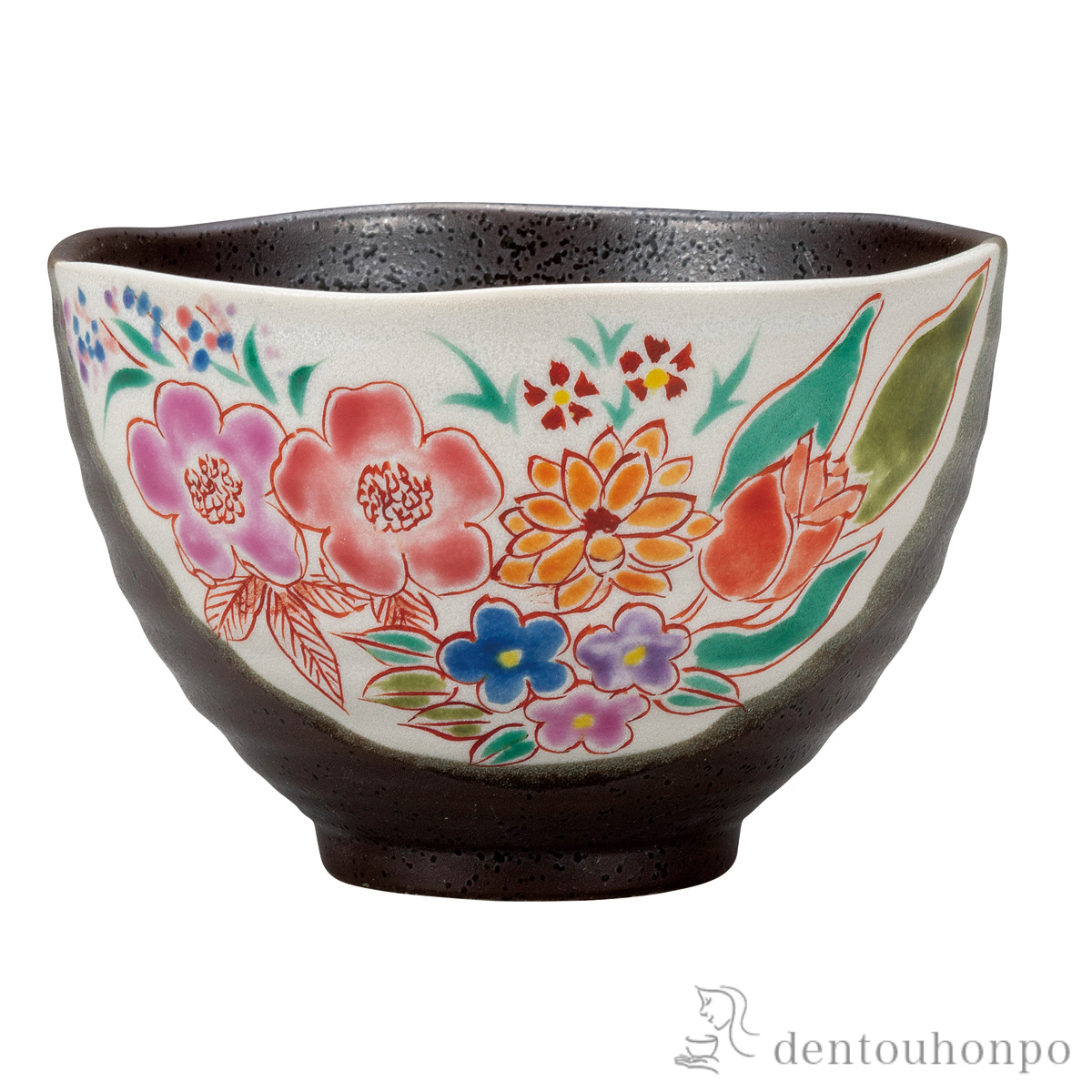 【送料無料】茶漬碗 花園≪在庫確認後、通常即日で出荷≫ ( ごはん 白ご飯 お茶碗 飯碗 おすすめ 九谷焼 )