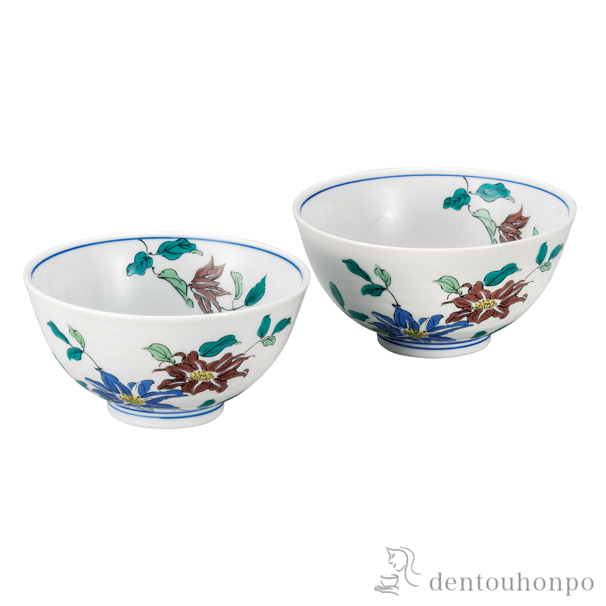 【送料無料】組飯碗 鉄仙≪在庫確認後、通常即日で出荷≫ ( ギフト プレゼント ご飯茶碗 結婚祝い おすすめ 九谷焼 )