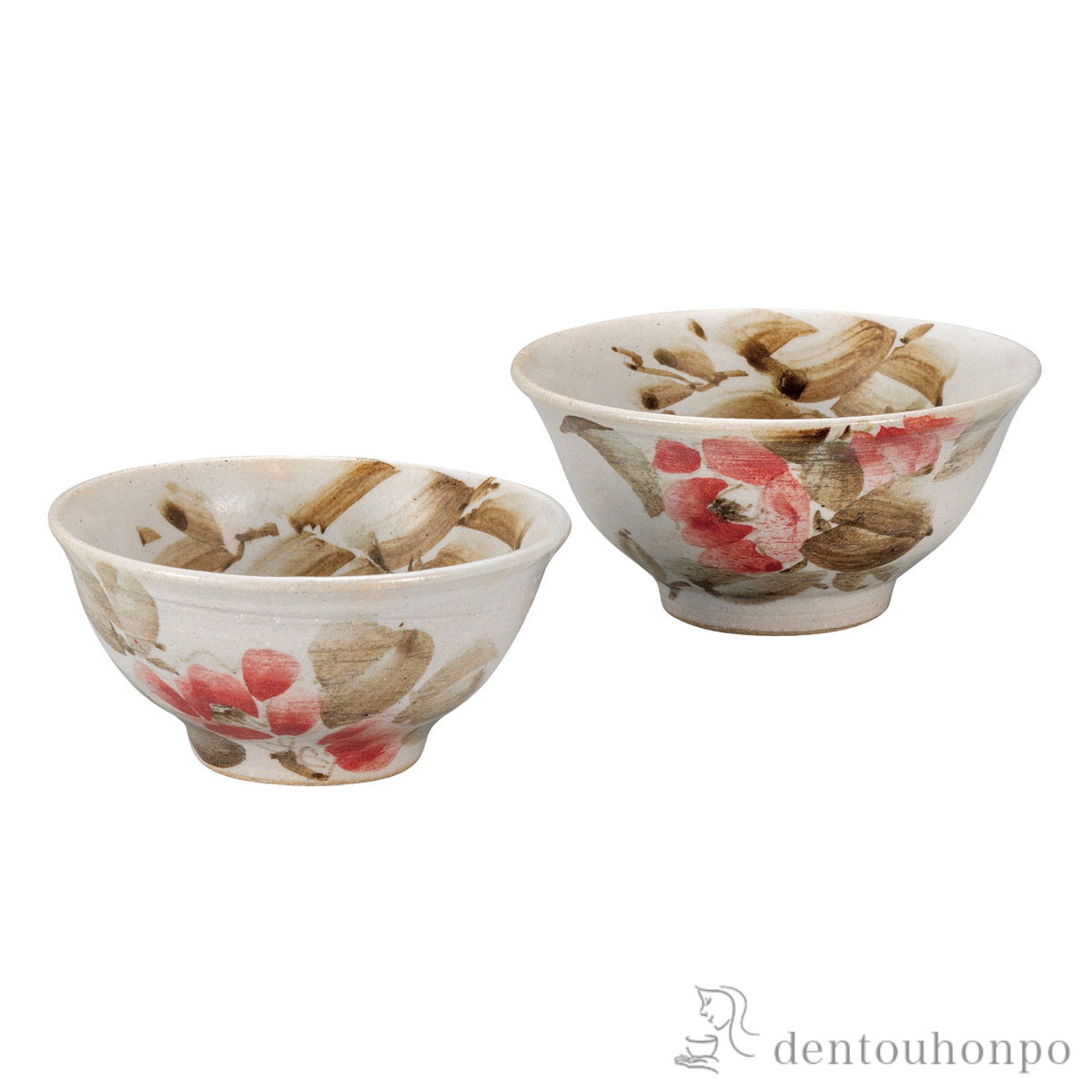 【送料無料】組飯碗 染椿≪在庫確認後、通常即日で出荷≫ ( ギフト プレゼント ご飯茶碗 結婚祝い おすすめ 九谷焼 )