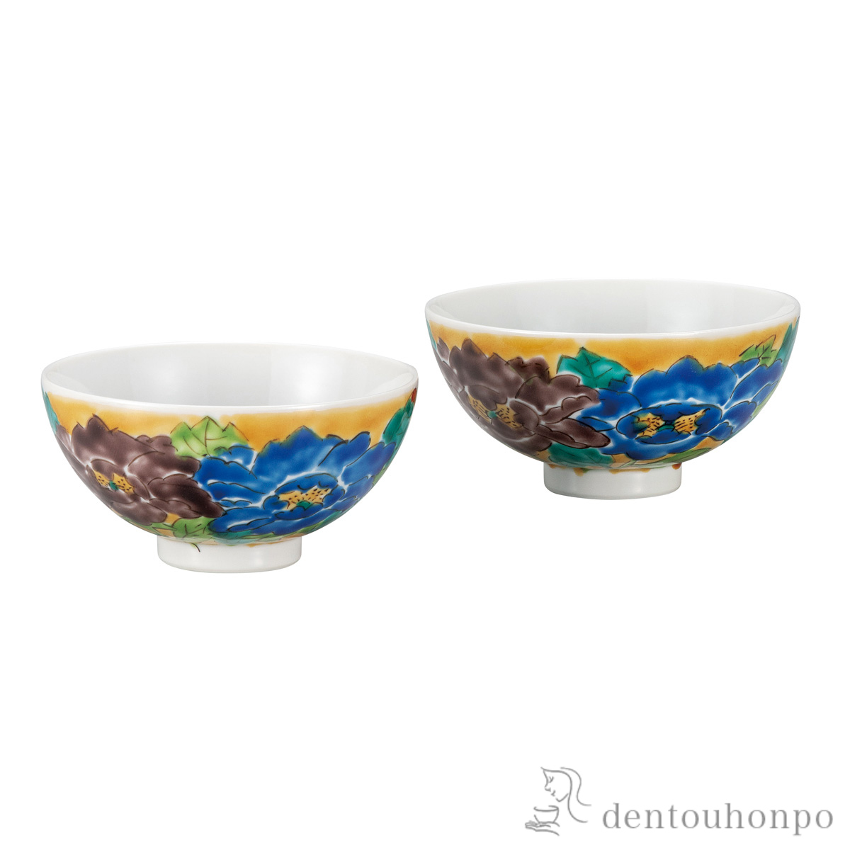 【送料無料】組飯碗 吉田屋牡丹≪在庫確認後、通常即日で出荷≫ ( ギフト プレゼント ご飯茶碗 結婚祝い おすすめ 九谷焼 )