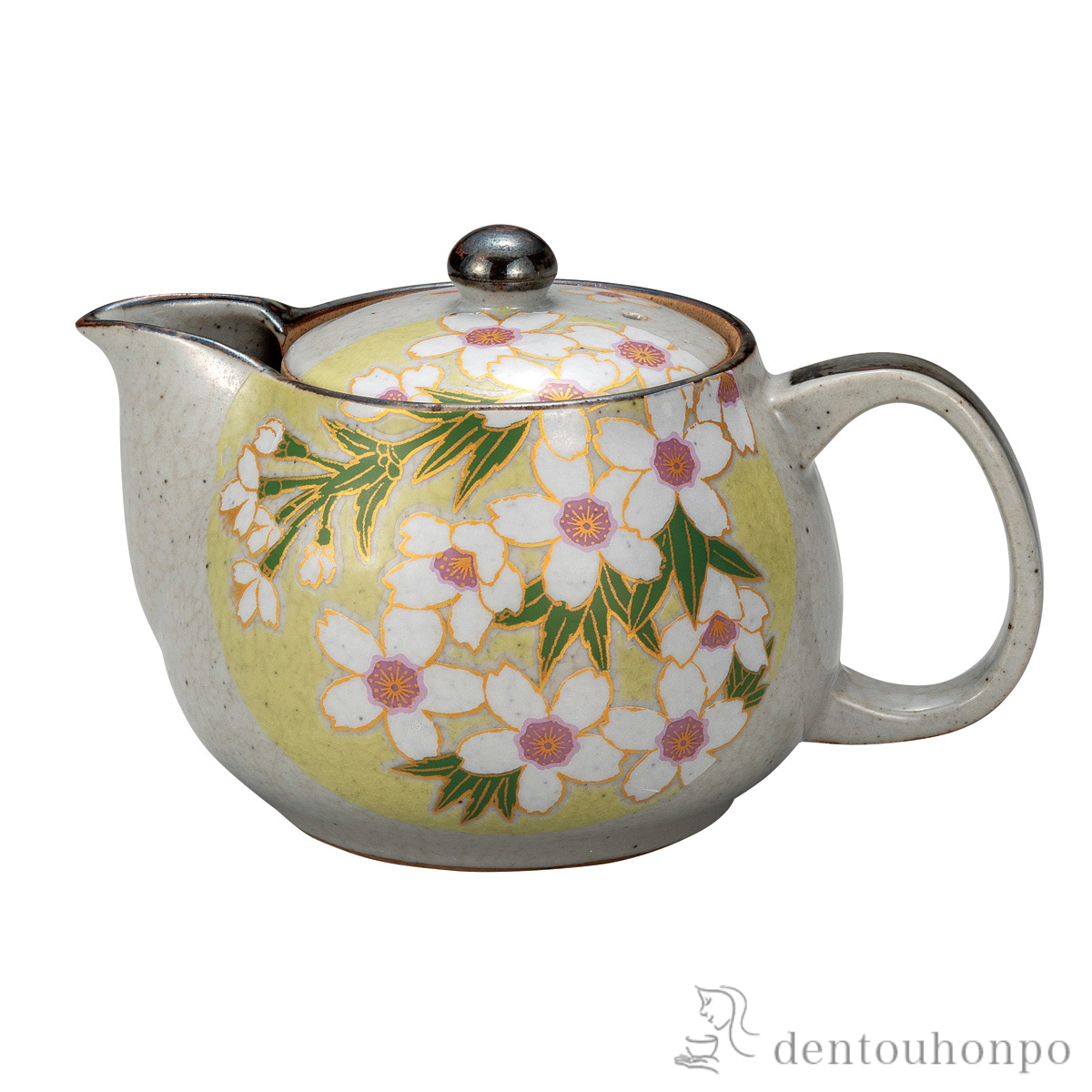 ポット急須 花桜 茶こし網付≪在庫確認後、通常即日で出荷≫ ( ティーポット お茶 煎茶 日本茶 おすすめ 九谷焼 )