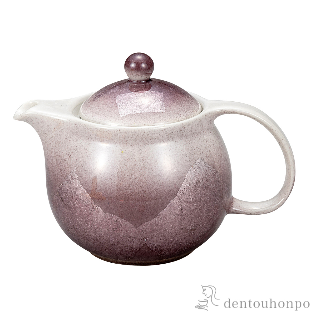 ポット急須 銀彩 紫 竜彩 茶こし網付≪在庫確認後、通常即日で出荷≫ ( ティーポット お茶 煎茶 日本茶 おすすめ 九谷焼 )