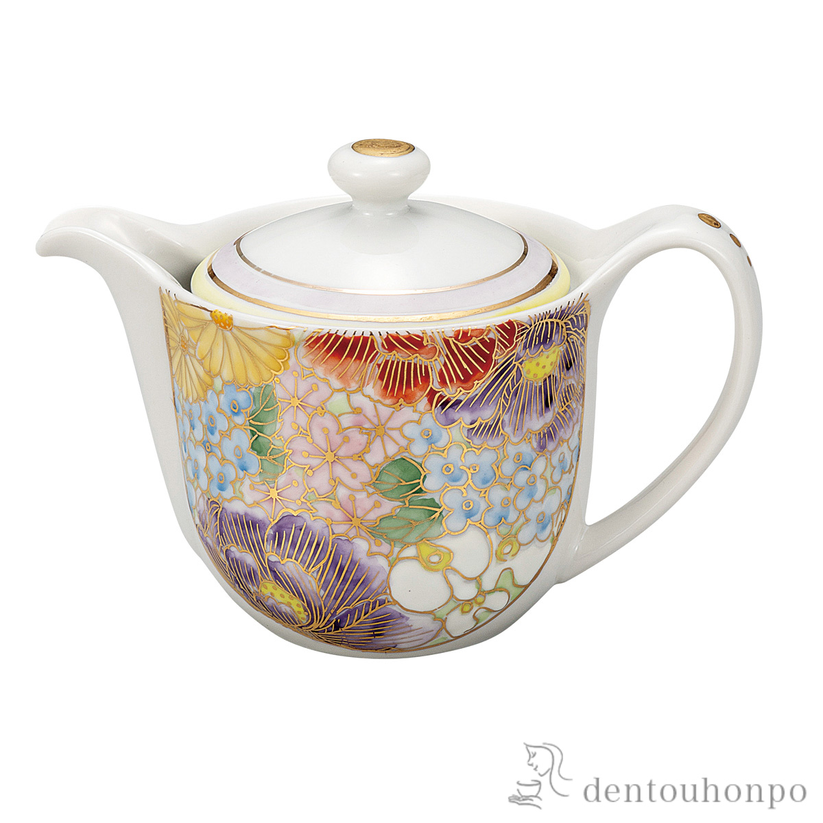 【送料無料】ポット急須 雅華 茶こし網付≪在庫確認後、通常即日で出荷≫ ( ティーポット お茶 煎茶 日本茶 おすすめ 九谷焼 )