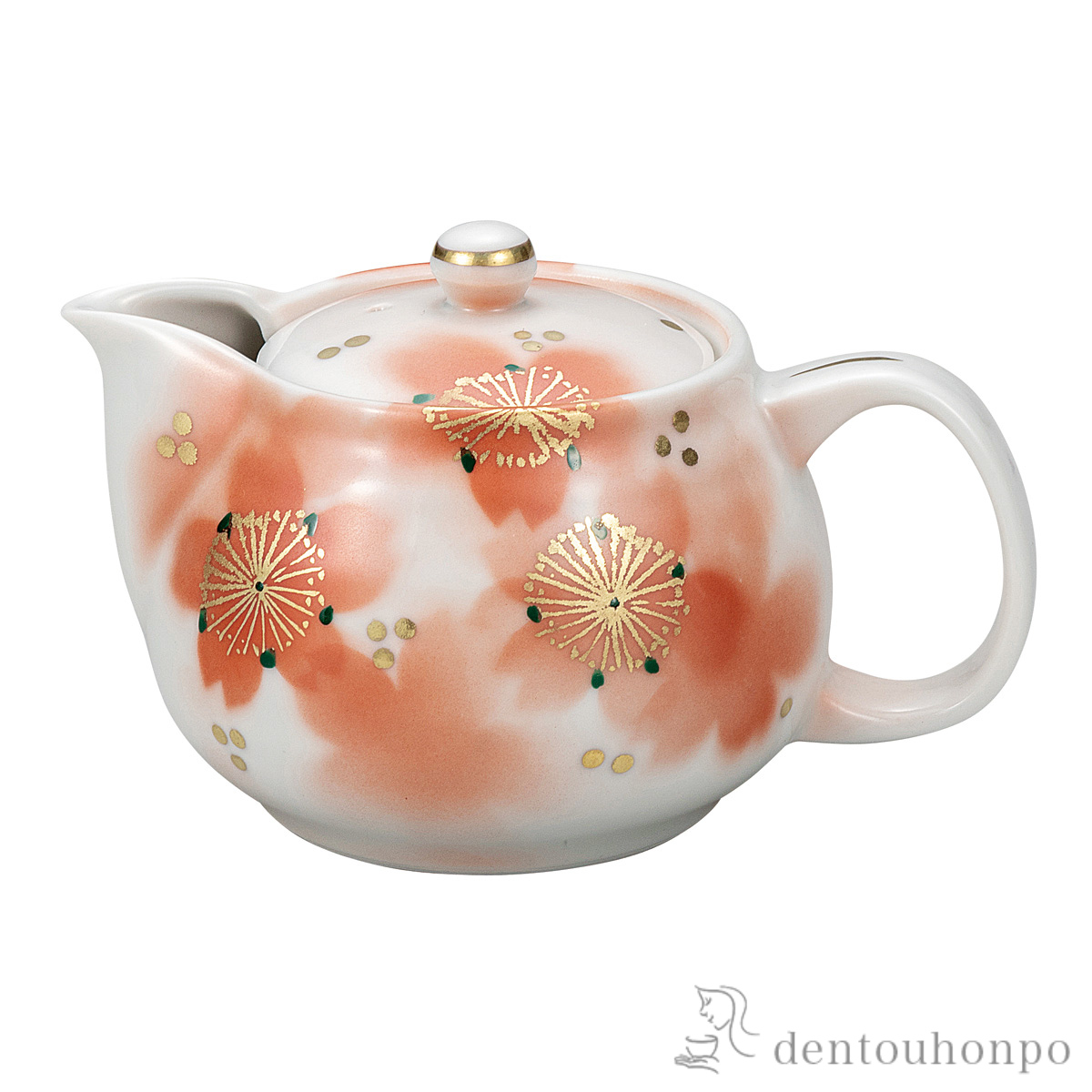 【送料無料】ポット急須 春桜 茶こし網付≪在庫確認後、通常即日で出荷≫ ( ティーポット お茶 煎茶 日本茶 おすすめ 九谷焼 )