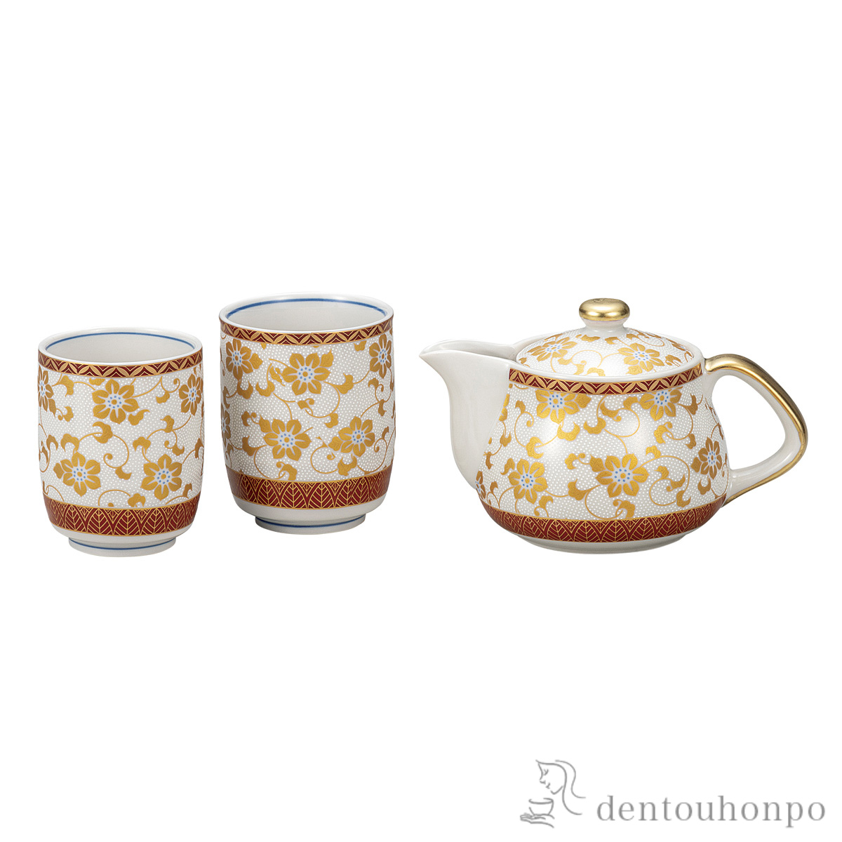 【送料無料】くつろぎ揃 白粒鉄仙 茶こし網付≪在庫確認後、通常即日で出荷≫ ( 湯のみ 急須 ポット プレゼント 日本茶 九谷焼 )