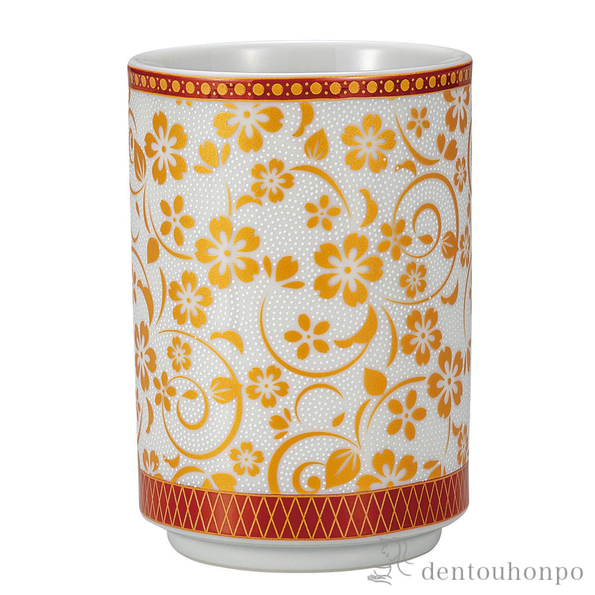 【送料無料】大湯呑 白粒桜≪在庫確認後、通常即日で出荷≫ ( 湯のみ ゆのみ 湯飲み カップ プレゼント 九谷焼 )