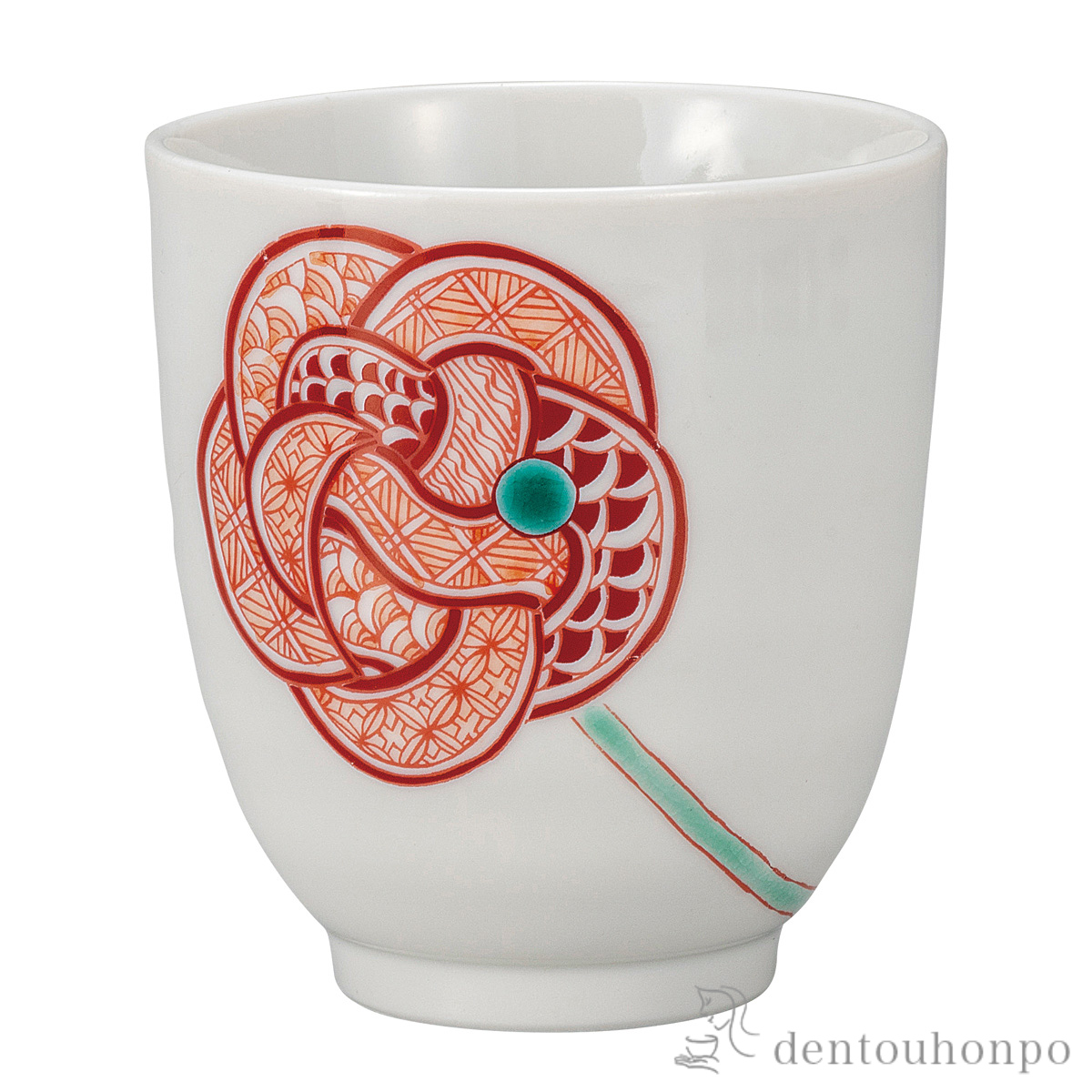 湯呑 赤絵水引≪在庫確認後、通常即日で出荷≫ ( 湯のみ ゆのみ 湯飲み カップ プレゼント 九谷焼 )