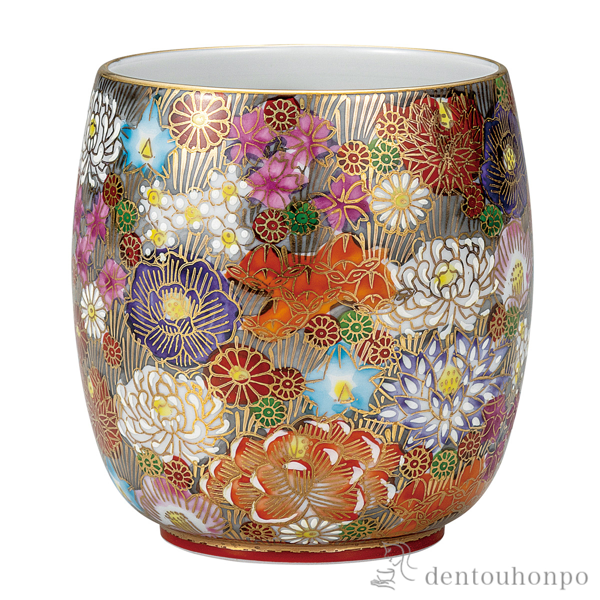 【送料無料】大湯呑 金花詰≪在庫確認後、通常即日で出荷≫ ( 湯のみ ゆのみ 湯飲み カップ プレゼント 九谷焼 )