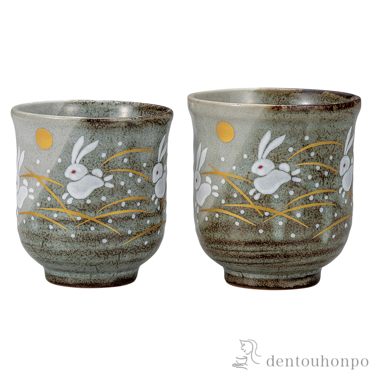 【送料無料】組湯呑 月うさぎ≪在庫確認後、通常即日で出荷≫ ( 湯呑み 湯のみ セット 湯飲み おすすめ 九谷焼 )