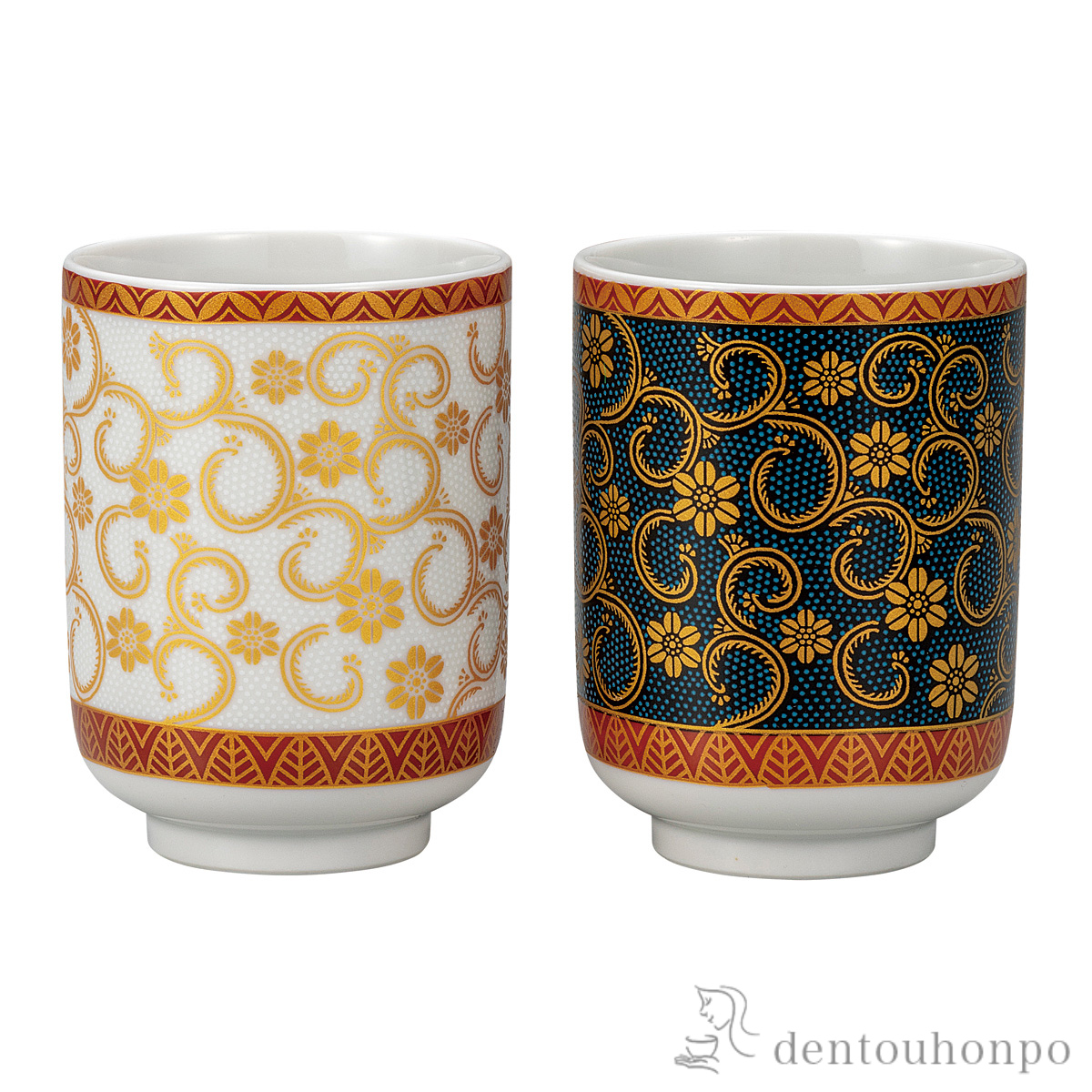 組湯呑 青白粒≪在庫確認後、通常即日で出荷≫ ( 湯呑み 湯のみ セット 湯飲み おすすめ 九谷焼 )