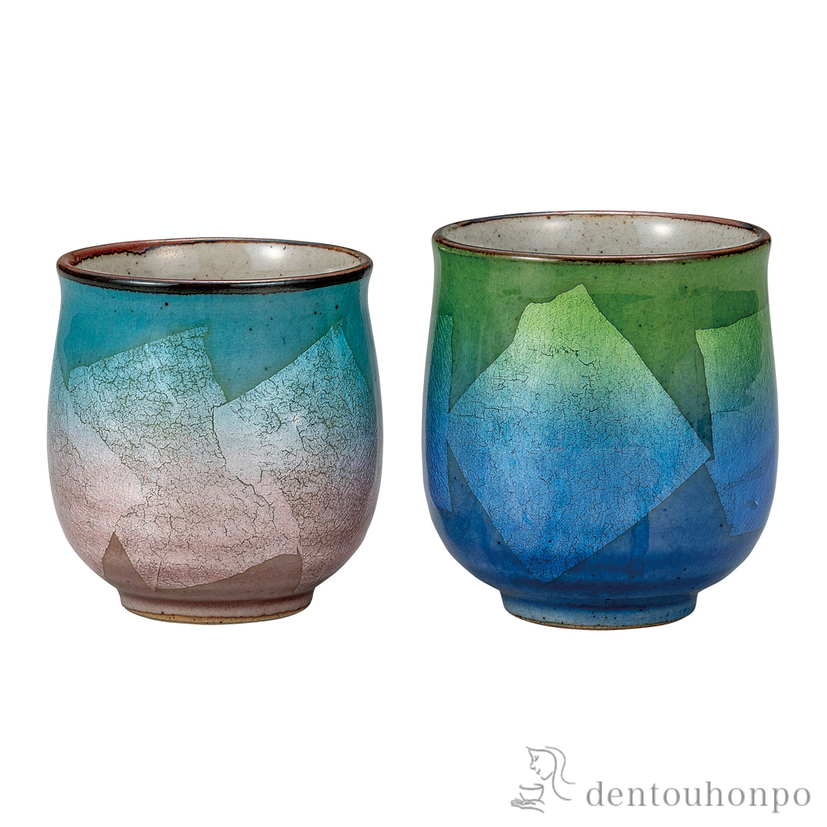 【送料無料】組湯呑 銀彩二色≪在庫確認後、通常即日で出荷≫ ( 湯呑み 湯のみ セット 湯飲み おすすめ 九谷焼 )