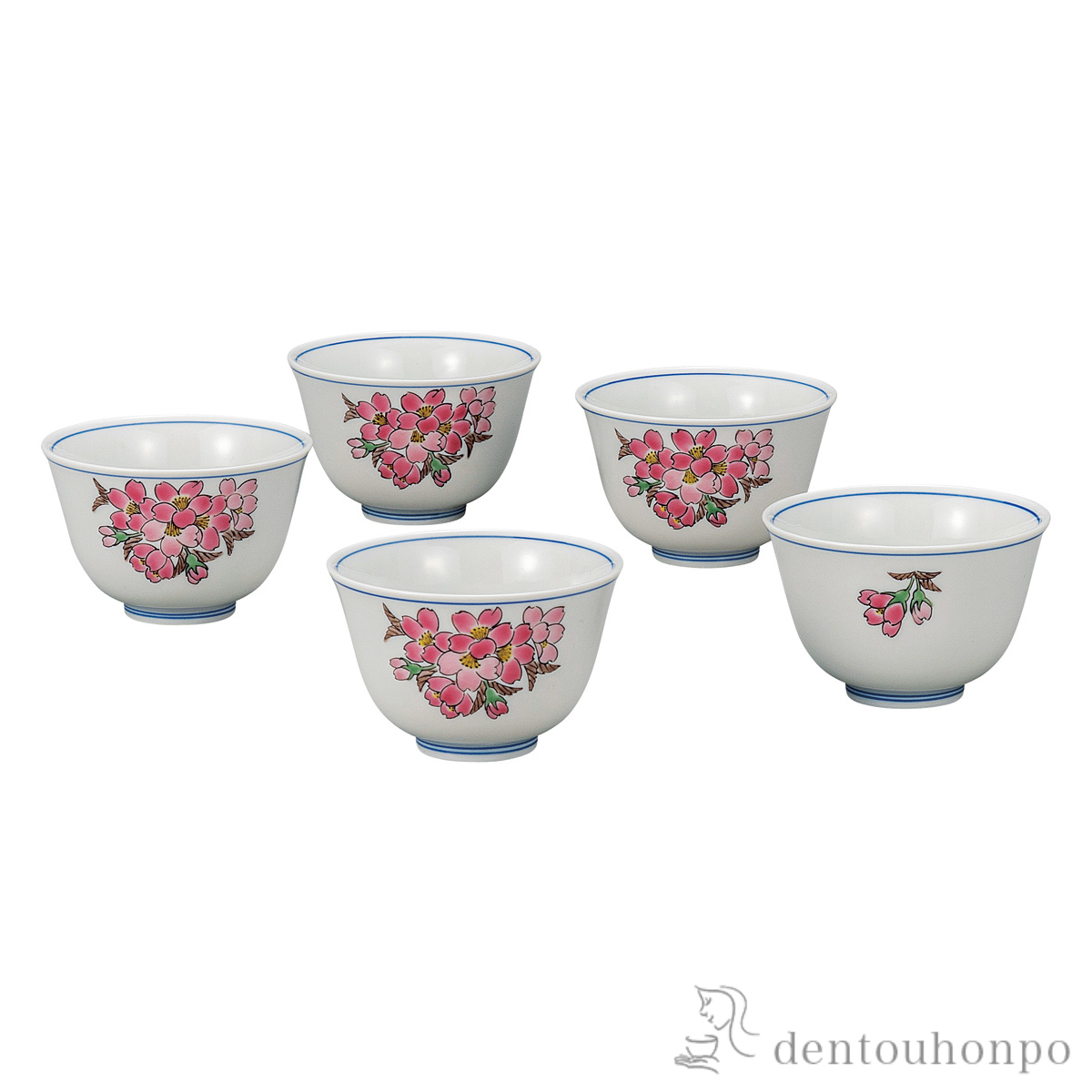 【送料無料】汲出揃 桜花≪在庫確認後、通常即日で出荷≫ ( 茶器セット 急須 湯呑み 日本茶 中国茶 九谷焼 )