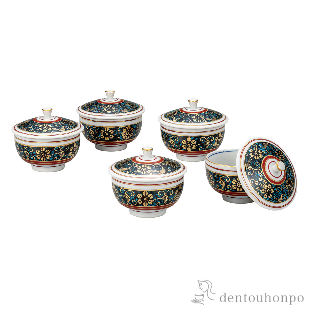 【送料無料】蓋付汲出揃 青粒鉄仙≪在庫確認後、通常即日で出荷≫ ( 茶器セット 急須 湯呑み 日本茶 中国茶 九谷焼 )