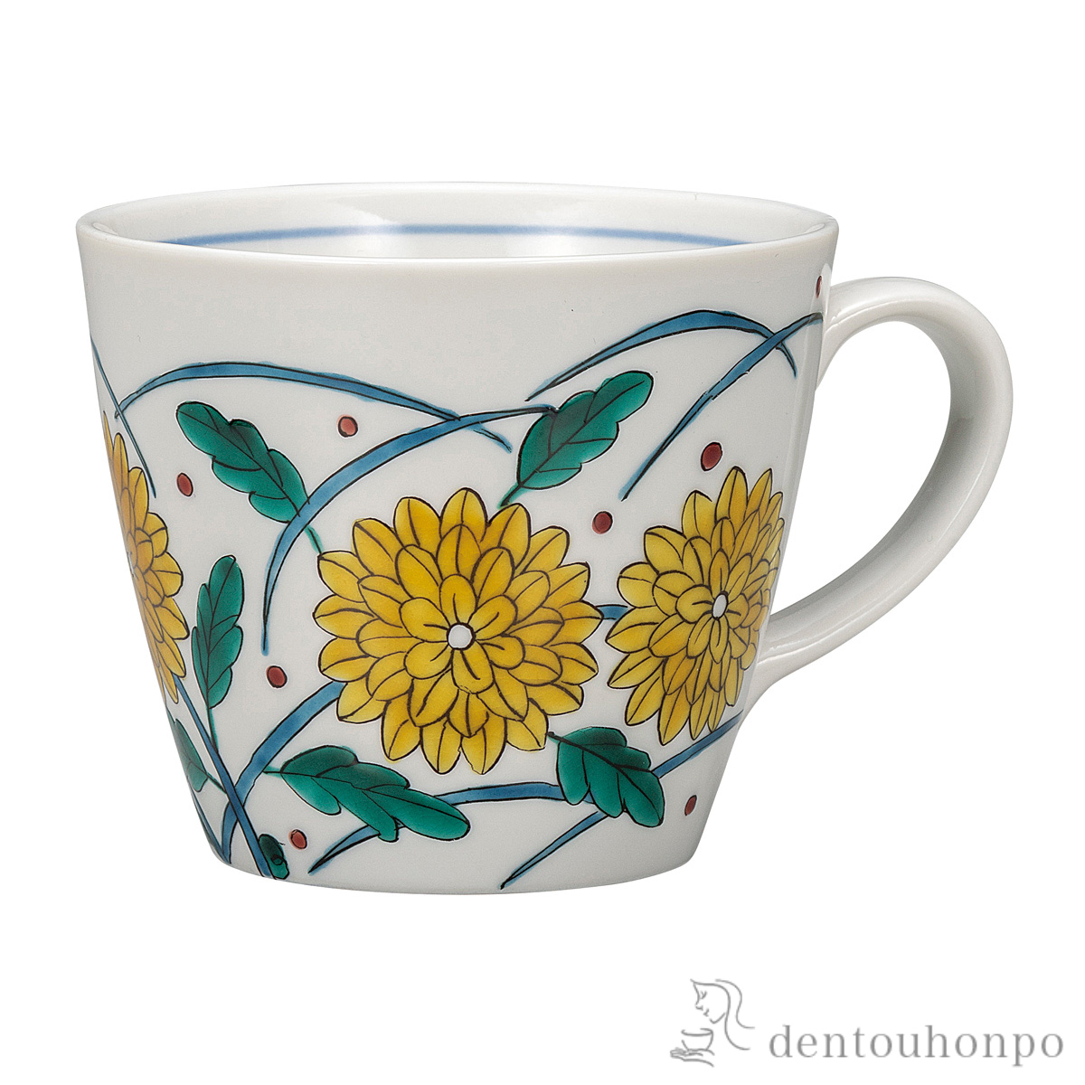 【送料無料】マグカップ 菊花≪在庫確認後、通常即日で出荷≫ ( プレゼント デザイン マグ オリジナル タンブラー 九谷焼 )