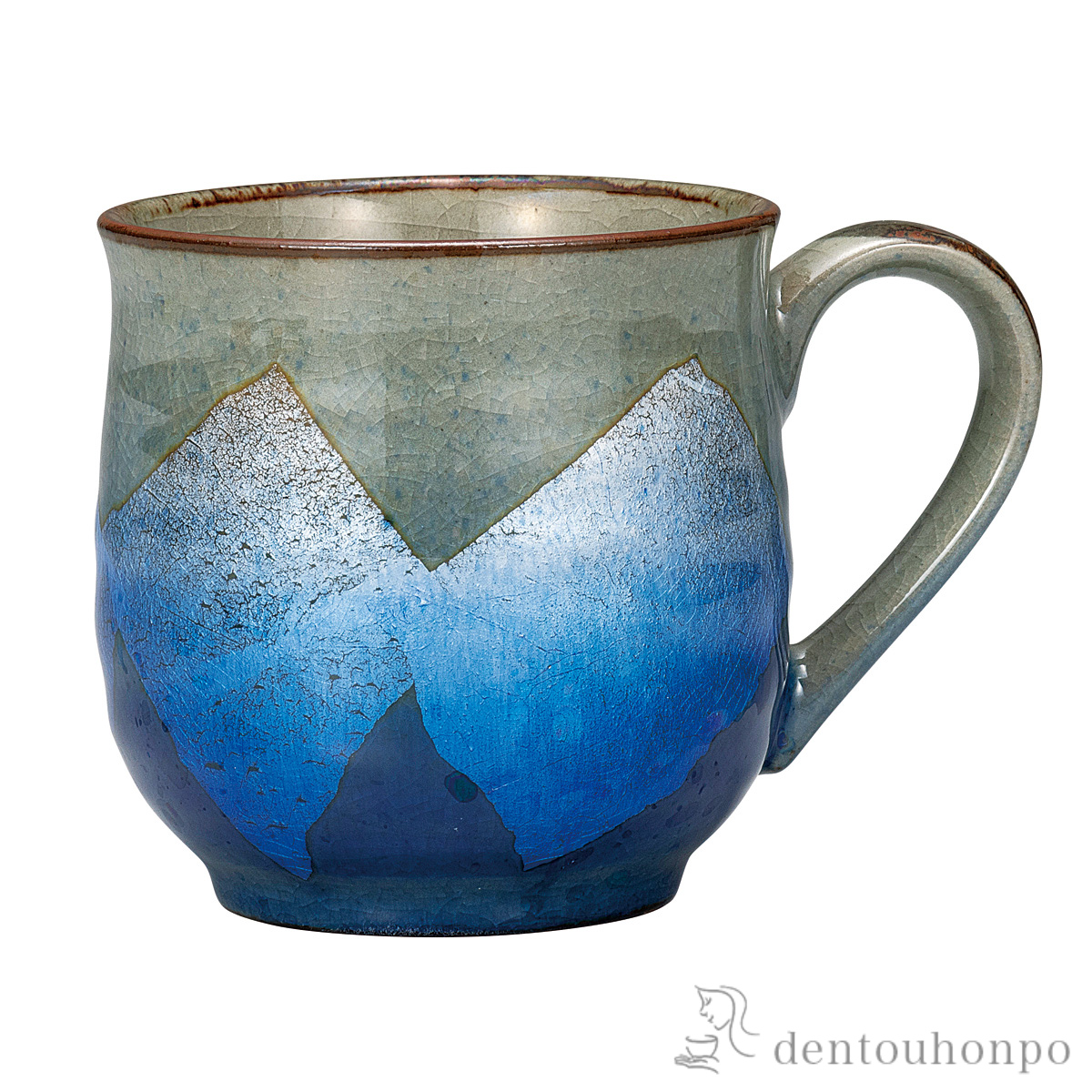【送料無料】マグカップ 銀彩 青 竜彩≪在庫確認後、通常即日で出荷≫ ( プレゼント デザイン マグ オリジナル タンブラー 九谷焼 )