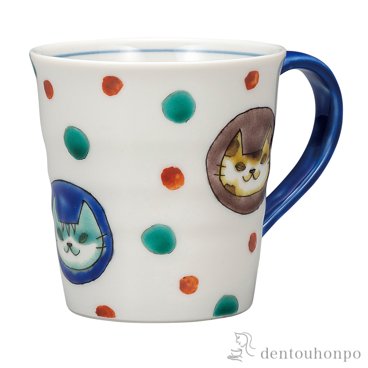 【送料無料】マグカップ ねこ≪在庫確認後、通常即日で出荷≫ ( プレゼント デザイン マグ オリジナル タンブラー 九谷焼 )