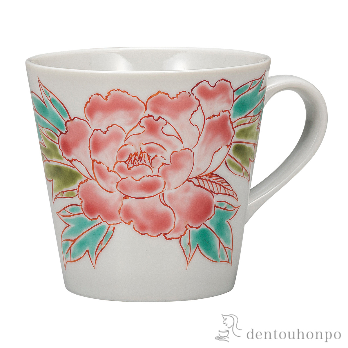 【送料無料】マグカップ 牡丹≪在庫確認後、通常即日で出荷≫ ( プレゼント デザイン マグ オリジナル タンブラー 九谷焼 )
